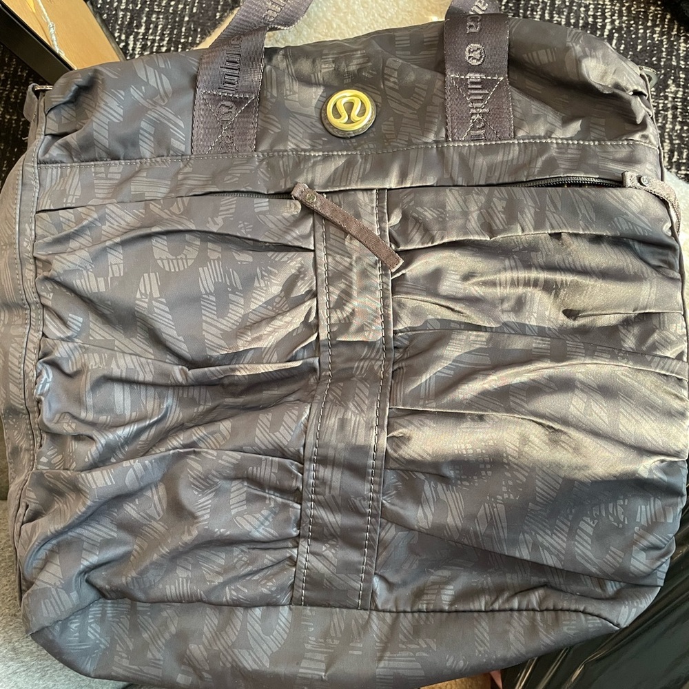 Lululemon Vintage Tote Bag Athletic Gym Bag Gray Tote Strap